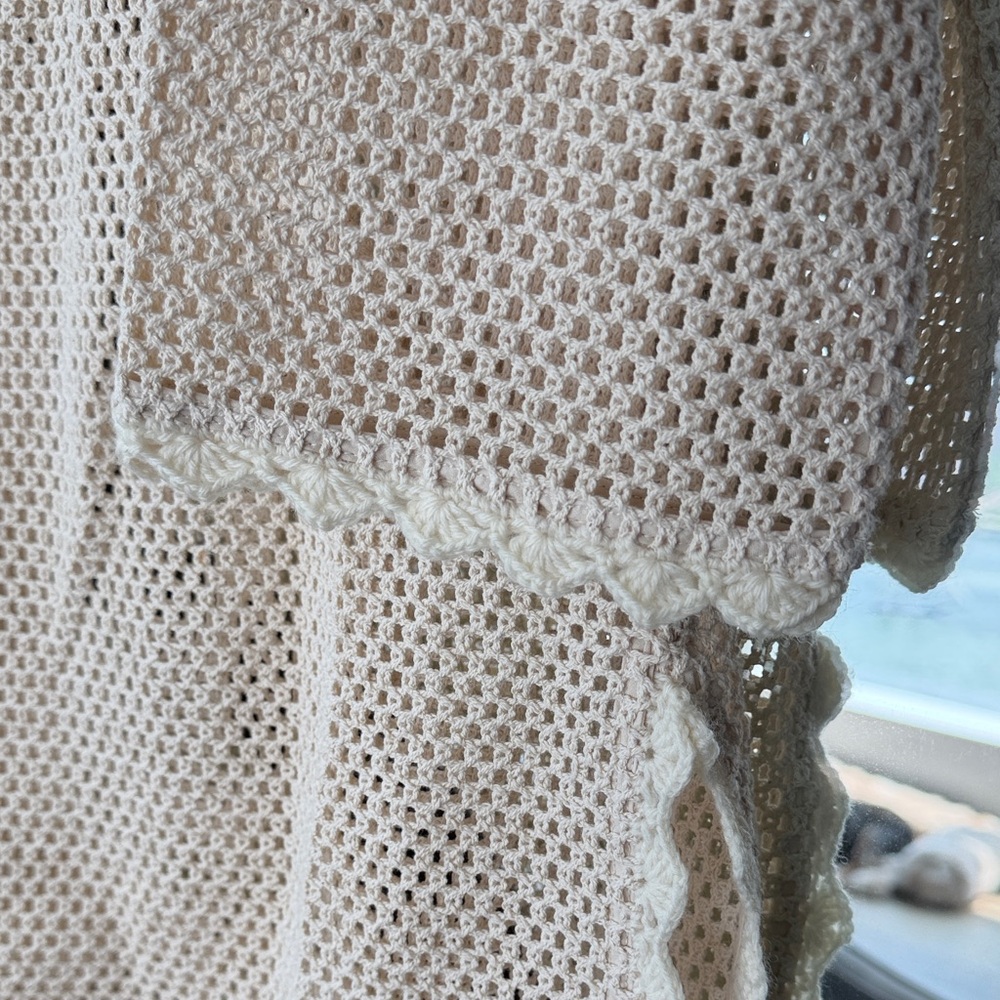 SEA Cream Crochet Cover-Up with Dove Appliqués - Picture 5 of 5